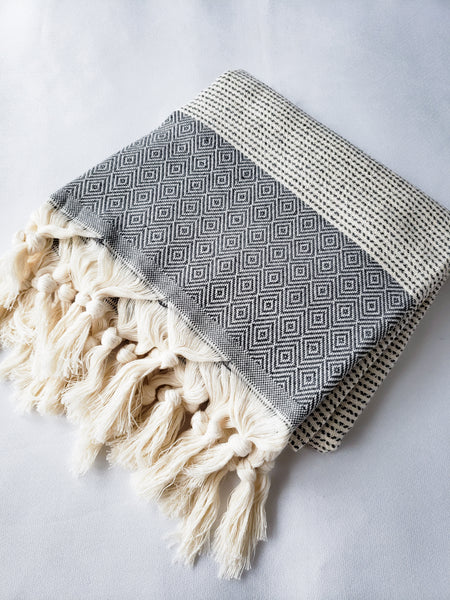 Diamond + Stripe Turkish Towel